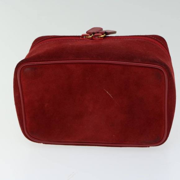 GUCCI Vanity Cosmetic Pouch Suede Red 032 1705 0141 Auth 66538 - Picture 5 of 16